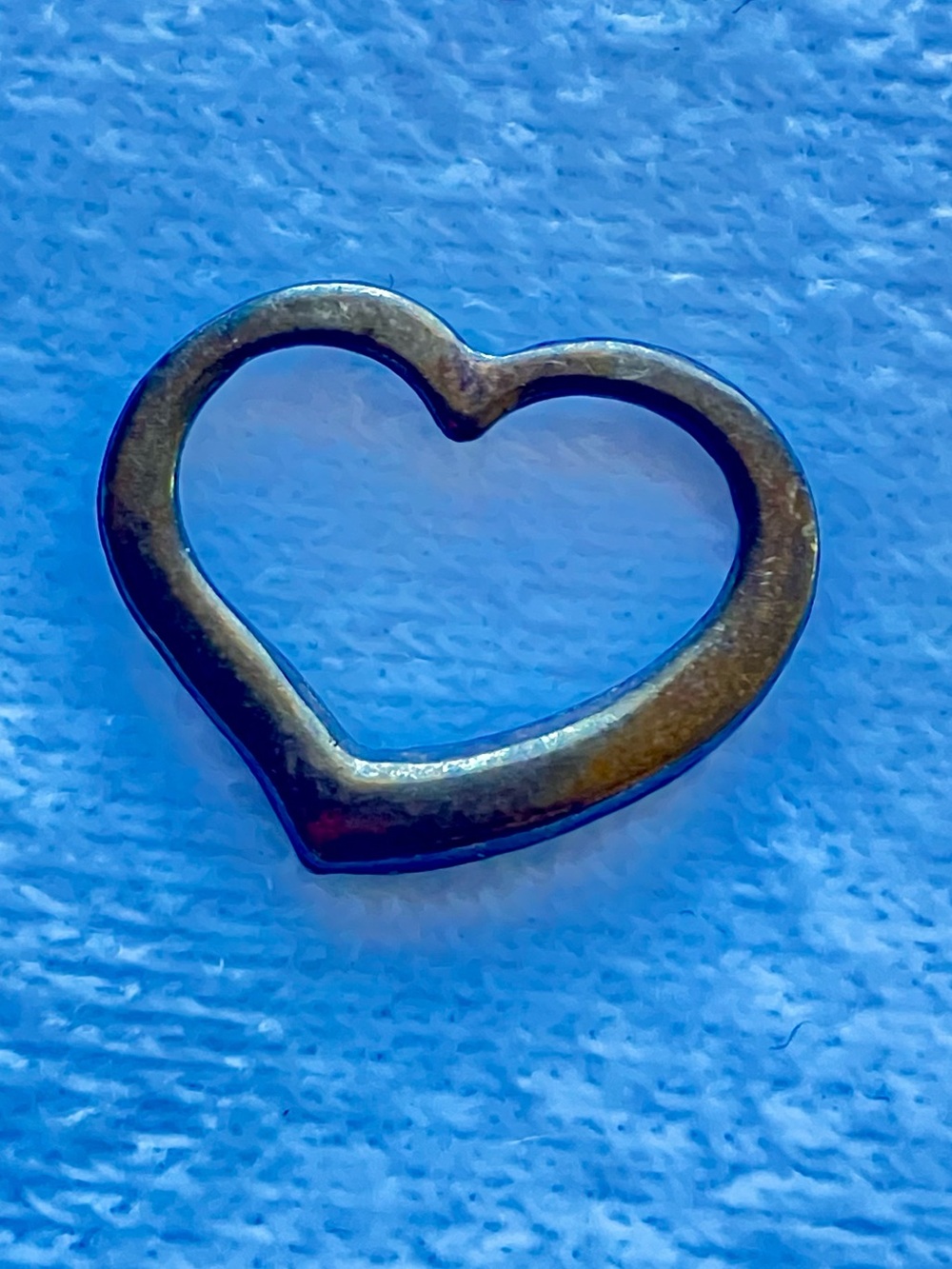 Vintage Italian sterling silver open heart pendant